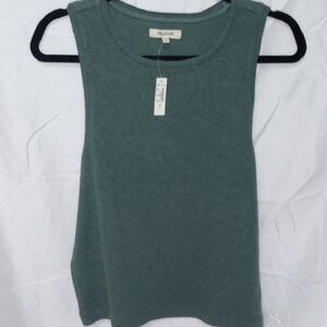 Madewell Women's XL Ribbed Sleeveless Tank in Green NEW WITH TAGS